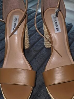 Steve Madden Tan Espadrille Block Heel Sandals